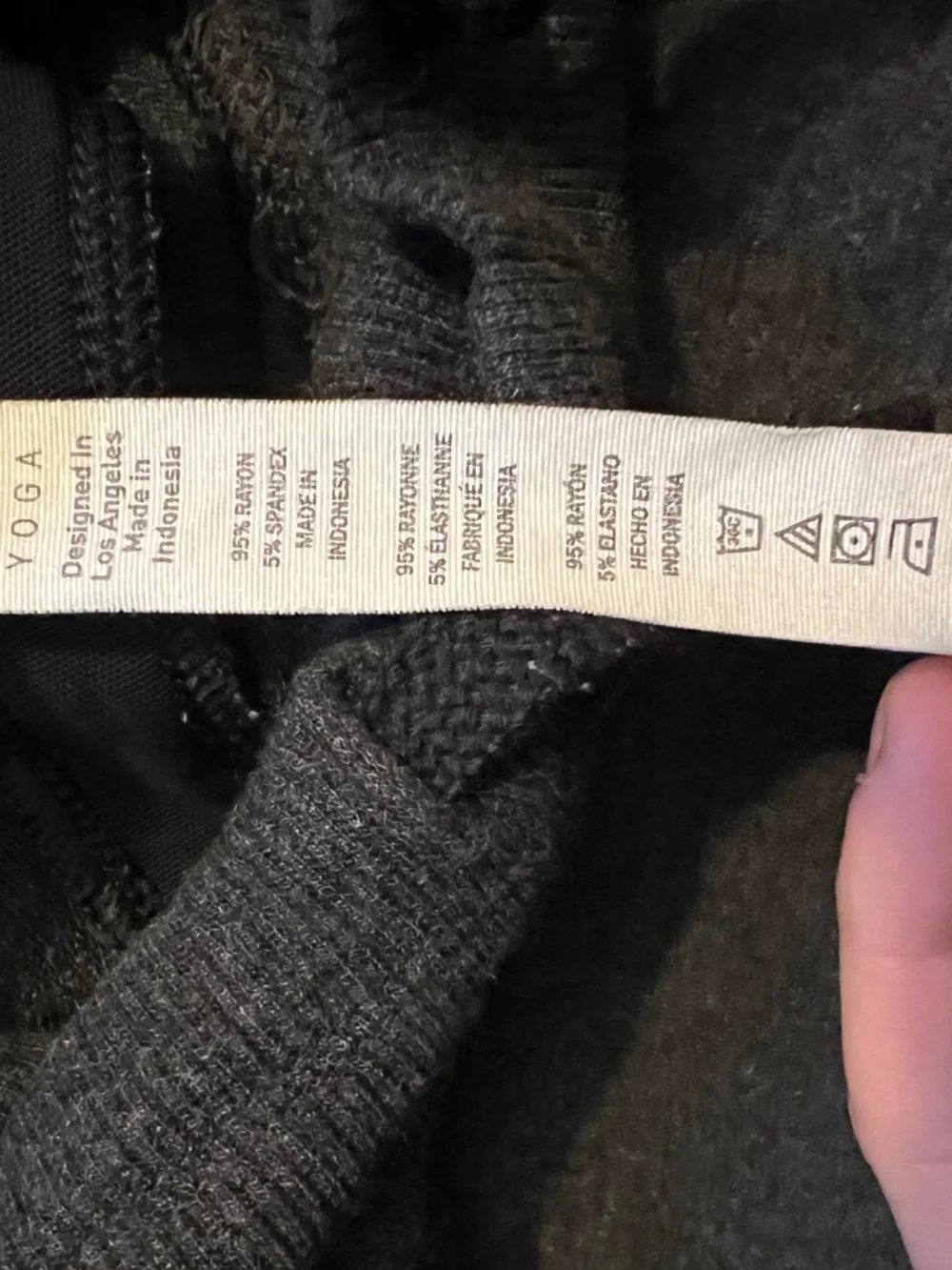 Alo Yoga Black and Gray Draped Back Sweater